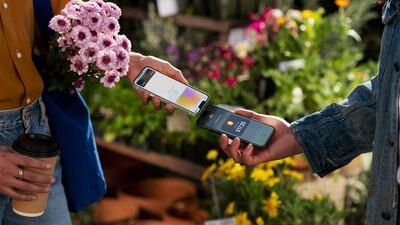 Apple's Tap to Pay works by tapping iPhones together and will also work with contactless cards. Photo: Apple