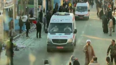 Ambulances ferry the injured to nearby hospitals. AFP