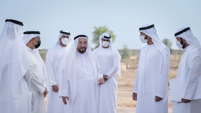 Sheikh Dr Sultan was accompanied by government officials, who briefed him on the construction plans for restoration of the Fali area.