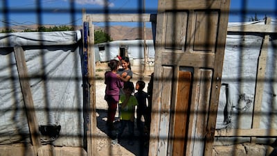 Syrian children in a refugee camp in the town of Bar Elias, in Lebanon's Bekaa Valley, this week. AP Photo