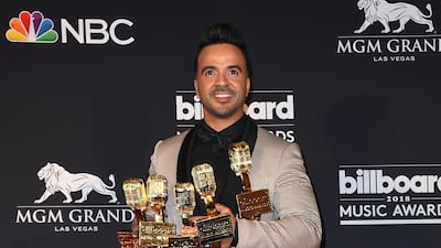 Luis Fonsi, winner of the awards for hot Latin song of the year, hot Latin song of the year - vocal event, airplay song of the year, digital song of the year, streaming song of the year and Latin pop song of the year for "Despacito" and hot Latin songs artist of the year - male. AP