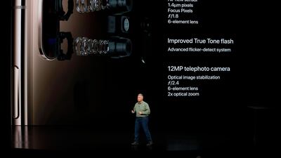 Philip Schiller speaks about the the new Apple iPhone XS. Reuters