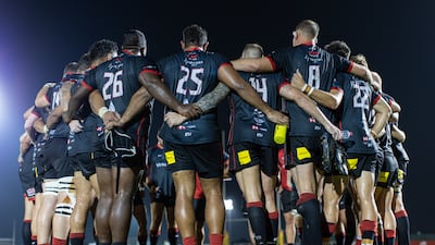 The Dubai Exiles players celebrate their victory against Dubai Hurricanes.