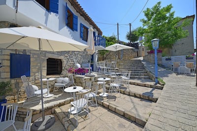 Cobblestoned streets in Afytos. Photo by Carlo Raciti
