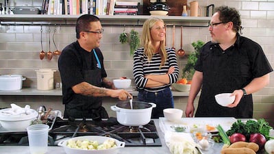 Gwyneth Paltrow, Jon Favreau, and Roy Choi in 'The Chef Show' (2019). Courtesy IMDb