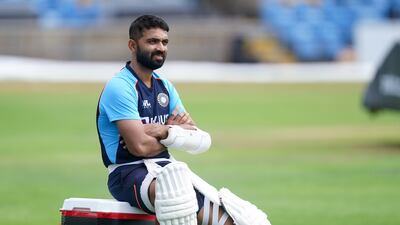 India's Ajinkya Rahane during a nets session in Headingley, Leeds. PA