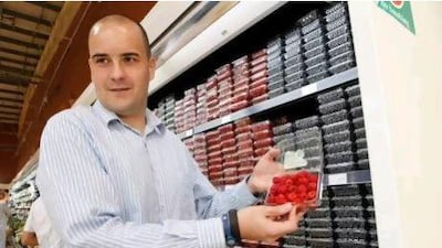 Shaun Swart, fresh produce buyer for Spinneys, oversees berries flown in from as far as the US. Jeffrey E Biteng / The National