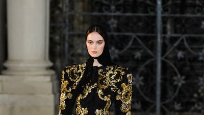 Black was offset with heavy gold accents.