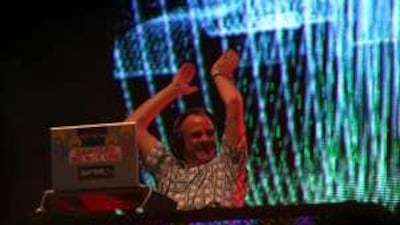 Fatboy Slim, Norman Cook, DJs at the Barasti Bar last night.