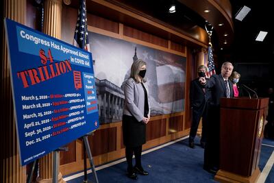 US Senator Lindsey Graham speaks during a news conference in Washington on Friday. Senate Democrats face a gauntlet of Republican attempts to rein in President Joe Biden's $1.9 trillion stimulus package. Bloomberg