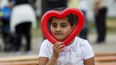 A refugee girl at the event. Christopher Pike / The National