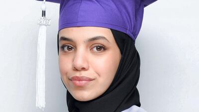 Alia Al Naboodah, a pupil at American Academy for Girls, will be graduating this month. Courtesy Alia Al Naboodah