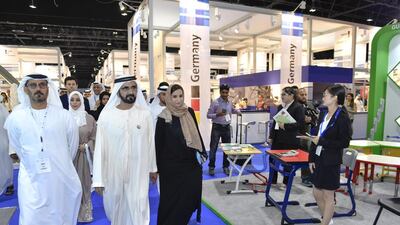 Sheikh Mohammed bin Rashid, Vice President and Ruler of Dubai, visits the Global Education Supplies and Solutions Exhibition (GESS), organised by the Ministry of Education, at the Dubai World Trade Centre on Thursday. Wam