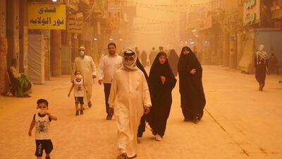 Dust in the Iraqi city of Najaf. AFP