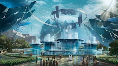Artistic impression of Al Wasl Plaza - Oasis Fountain. Courtesy Dubai Expo 2020
