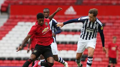Marcus Rashford of Manchester United in action against West Bromwich Albion at Old Trafford. Getty