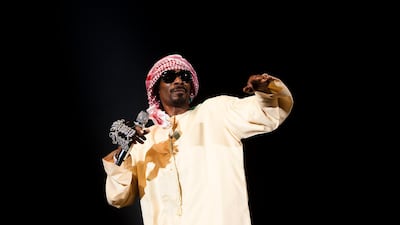 American hip-hop artist Snoop Dogg performs at Yas Arena in Abu Dhabi on Friday May 6, 2011. Andrew Henderson / The National