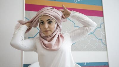 Step 4: Fold it back again and take it back over the top of the head to cover the open area.