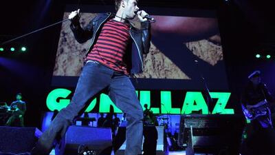 British band Gorillaz perform at London's O2 Arena, on Sunday, Nov. 14, 2010. (AP Photo/Mark Allan)