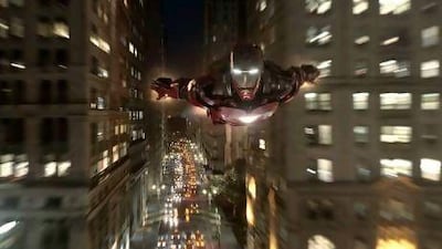 Robert Downey Jr as Iron Man in The Avengers.