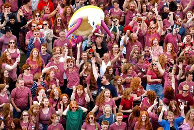 Thousands of people gathered in the Netherlands to celebrate the annual three-day Redhead Days Festival. Reuters