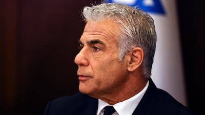 Israeli Prime Minister Yair Lapid thanked the UK, Germany and France for their 'strong position' on Iran during a meeting with his Cabinet in Jerusalem. EPA