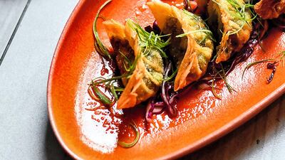 Mandu dumplings at Noodle House: traditional dumplings made with vegetables, ginger oil and red cabbage kimchi. "This healthy Korean food has the fifth taste - umami - and can easily give non-vegetarian dumplings a run for their money," says brand chef Stefan Borchardt 