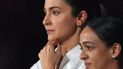 Bollywood star and Virat Kohli's wife Anushka Sharma at the Chinnaswamy Stadium in Bengaluru. AFP