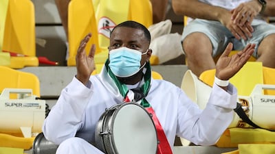 A UAE fan before the game at the Zabeel Stadium in Dubai. Chris Whiteoak / The National