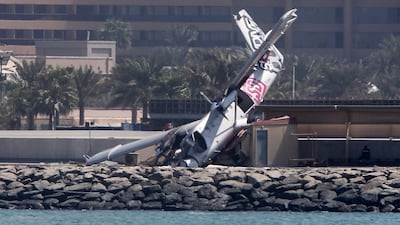 The twin propeller plane had just a pilot on board when it tried to land at the company’s landing strip. Kamran Jebreili / AP