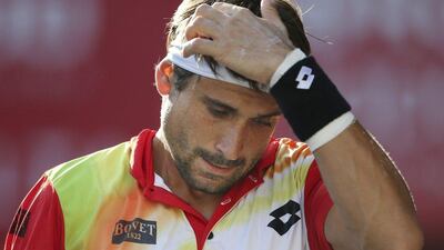 David Ferrer, ranked No 5 in the world, is in danger of missing out on the ATP World Tour Finals after back-to-back first round exits at tournaments in Asia. Koji Sasahara / AP / September 29, 2014
