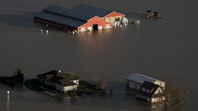 Submerged houses.