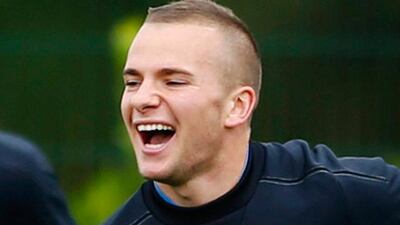 Manchester United youngster Tom Cleverley training with the England squad. Pic Darren Staples/Reuters