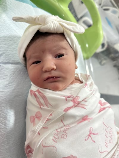 Alma was born to Palestinian parents, Heba Qarut and Moussa Abu Moussa, at NMC Royal Hospital in Abu Dhabi. Photo: NMC