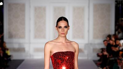 The Atelier Zuhra autumn / winter show during London Fashion Week on February 16, 2019. Getty Images