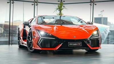 The Revuelto on display at the Lamborghini showroom