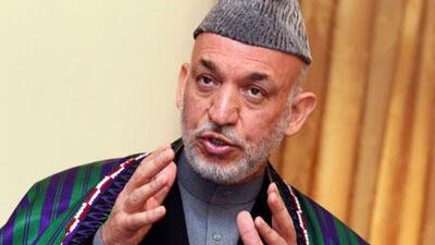 The Afghan president Hamid Karzai speaks during a press conference in Kabul, Afghanistan early this month.