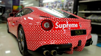 Rashed Belhasa's Ferrari at the FoilX workshop. Courtesy FoilX