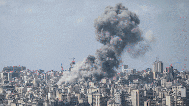 Lebanon Strikes GIFS. AFP / Reuters / EPA