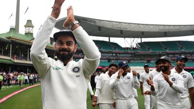 Virat Kohli, left, led India to their first Test series victory in Australia since they began touring Down Under in 1947/48. EPA