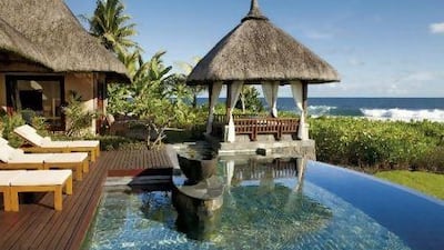 A villa with a pool terrace at Shanti Maurice. All rooms face the Indian Ocean. Courtesy of the Leading Hotels of the World