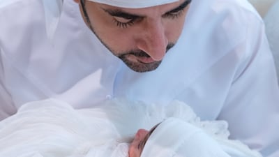 Sheikh Hamdan bin Mohammed, Crown Prince of Dubai, Deputy Prime Minister and Minister of Defence, shared an image of him and his baby daughter Hind on Instagram.