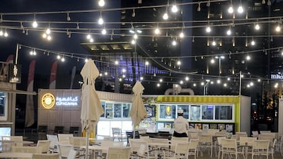 Restaurants at A'l Bahar at the Abu Dhabi Corniche. Pawan Singh / The National 