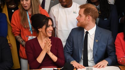 Meghan, Duchess of Sussex and Prince Harry attend a roundtable discussion on gender equality with The Queens Commonwealth Trust and One Young World at Windsor Castle on October 25, 2019 in Windsor, England. Getty Images