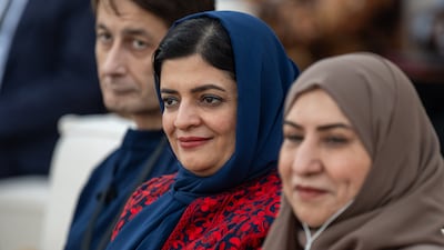 Zarqa Yaftali at the Zayed Award for Human Fraternity majlis held at Zayed Museum. Ryan Lim for The National