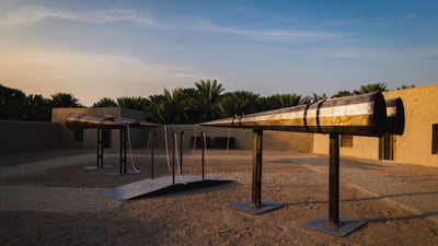 Reena Saini Kallat's Thresholds: Requiem (The Last Call) at Al Qattara Oasis. Photo: Public Art Abu Dhabi, Department of Culture and Tourism – Abu Dhabi