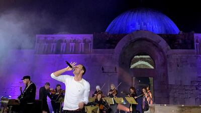 Coldplay perform during a concert at the Citadel.