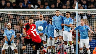 Manchester United's Fred takes a free kick. Reuters