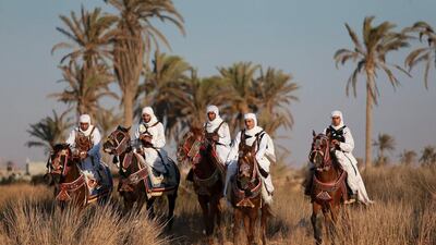 Horse riders, dressed in traditional costumes, mark Eid Al Fitr in Benghazi, Libya. Esam Omran Al-Fetori / Reuters