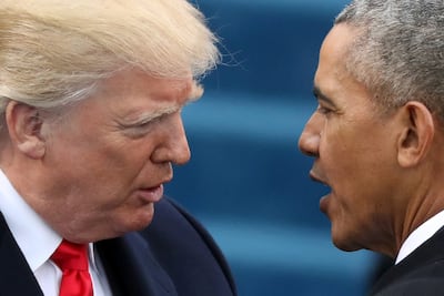 Former presidents Donald Trump and Barack Obama. Reuters